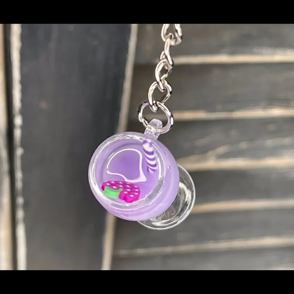 Grape Smoothie Goblet Keychain
